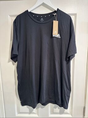 adidas Black Short Sleeve Crew Tee with Logo